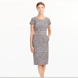 J.Crew Multi Color Shift Sparkle Tweed Dress Sz 6